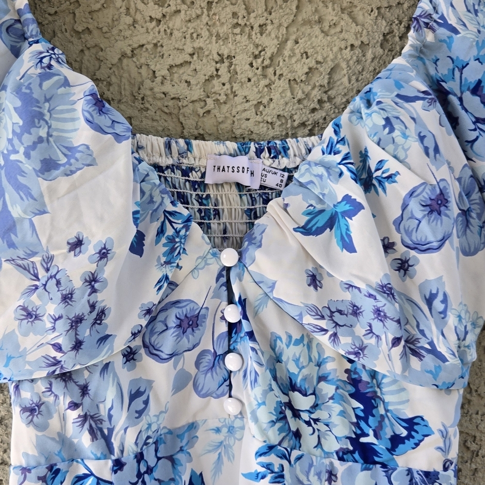 Thats so fetch Blue White Floral Maxi Dress - Picture 4 of 12